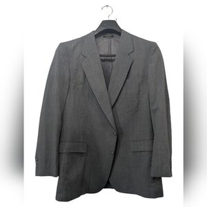 Austin Manor Men's Blazer Jacket Suit Gray Blue Striped Lined Polyester Wool